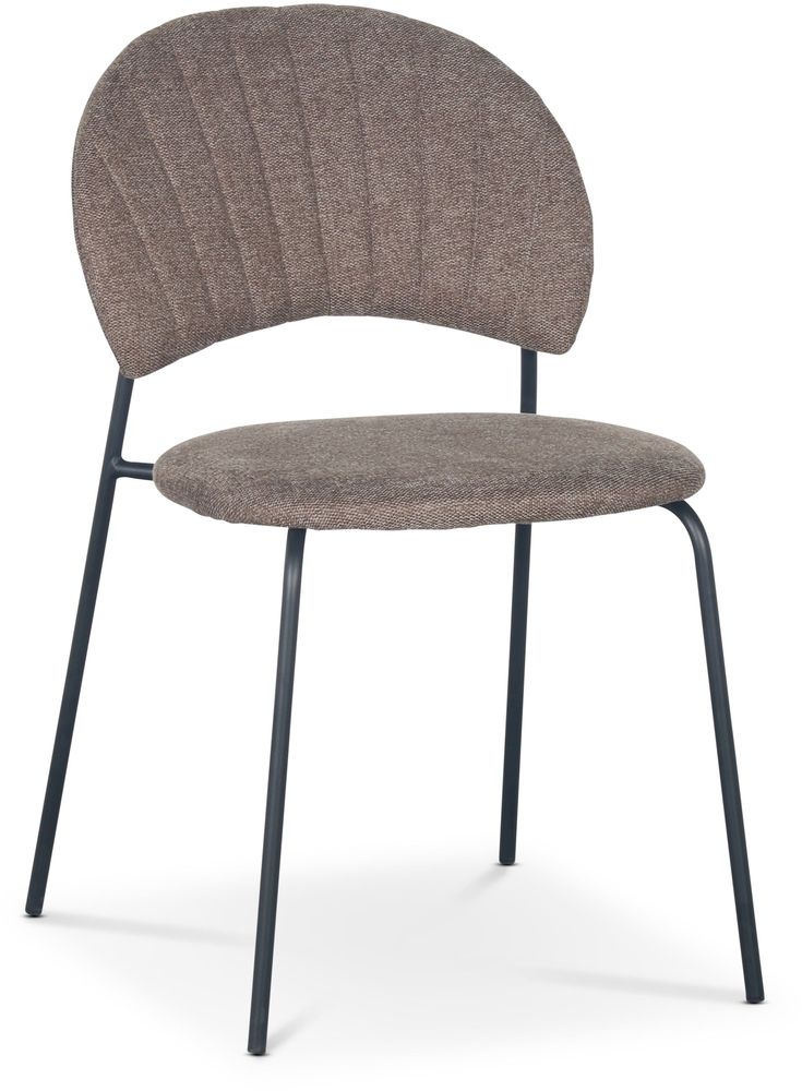 Hogr�n Stuhl - Brauner Stoff/schwarz + M�belf��e