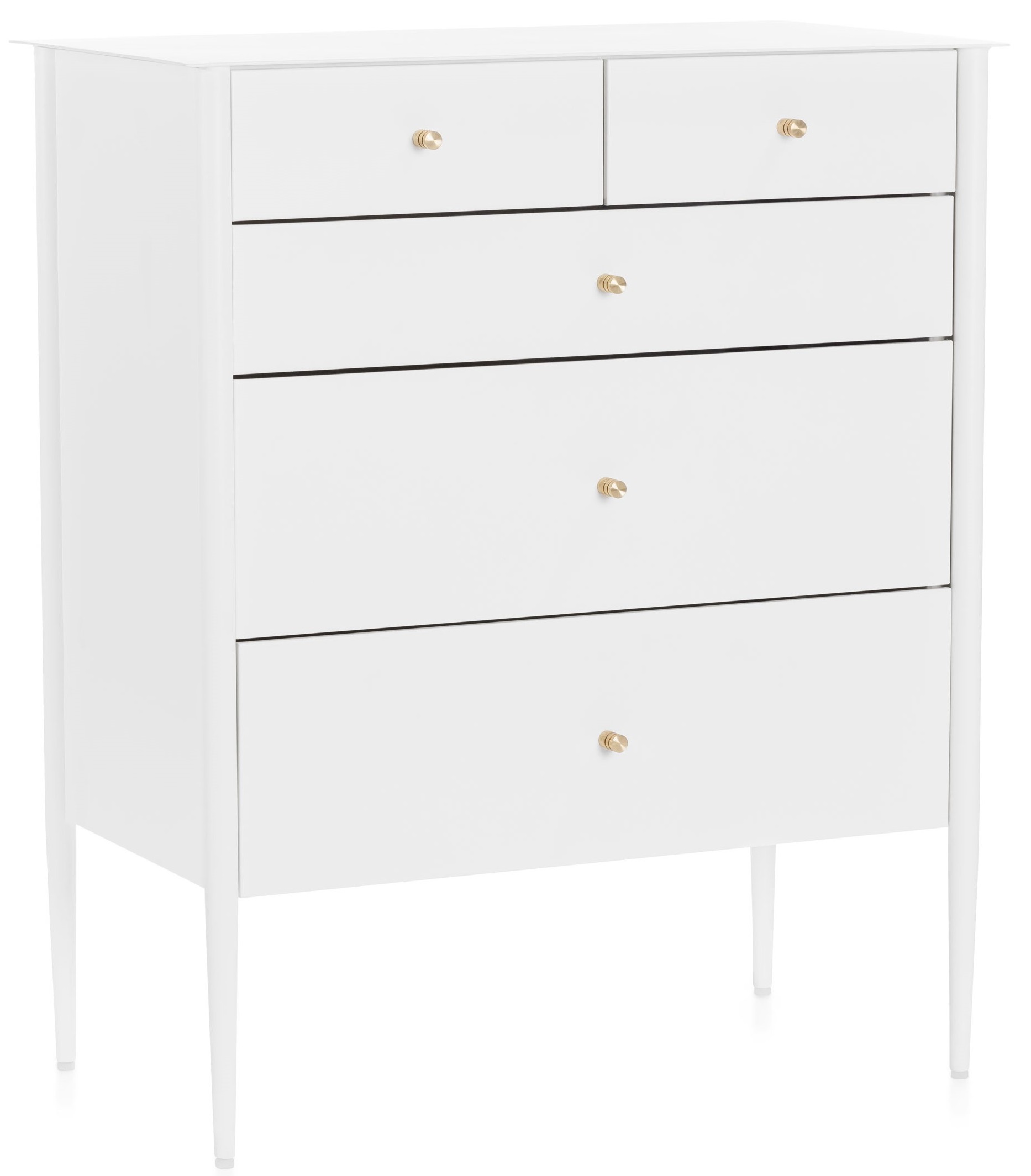 Flash Kommode - Wei�es Metall / Messing + M�belf��e