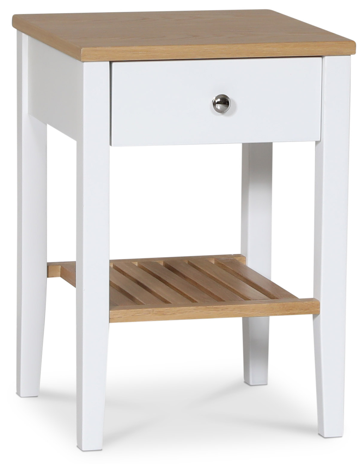 Halifax Nachttisch mit Schublade und Ablage in Eiche/Wei� + M�belf��e