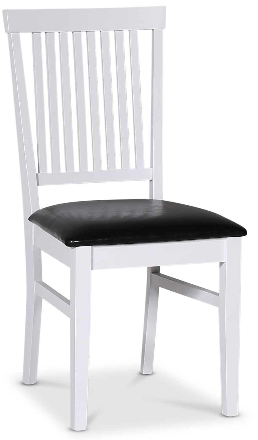 F�r� Stuhl mit Rippen und PU-Sitz - Wei� / Schwarz + M�belf��e