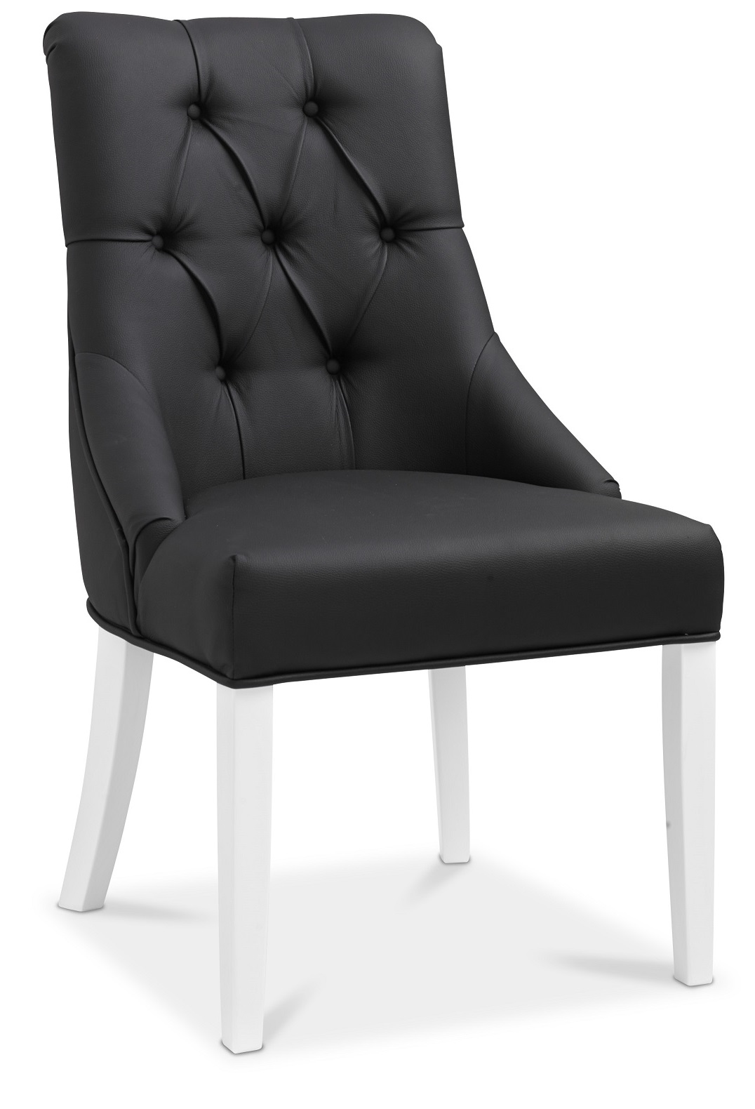 Tuva EUR Esszimmerstuhl - schwarzes Kunstleder