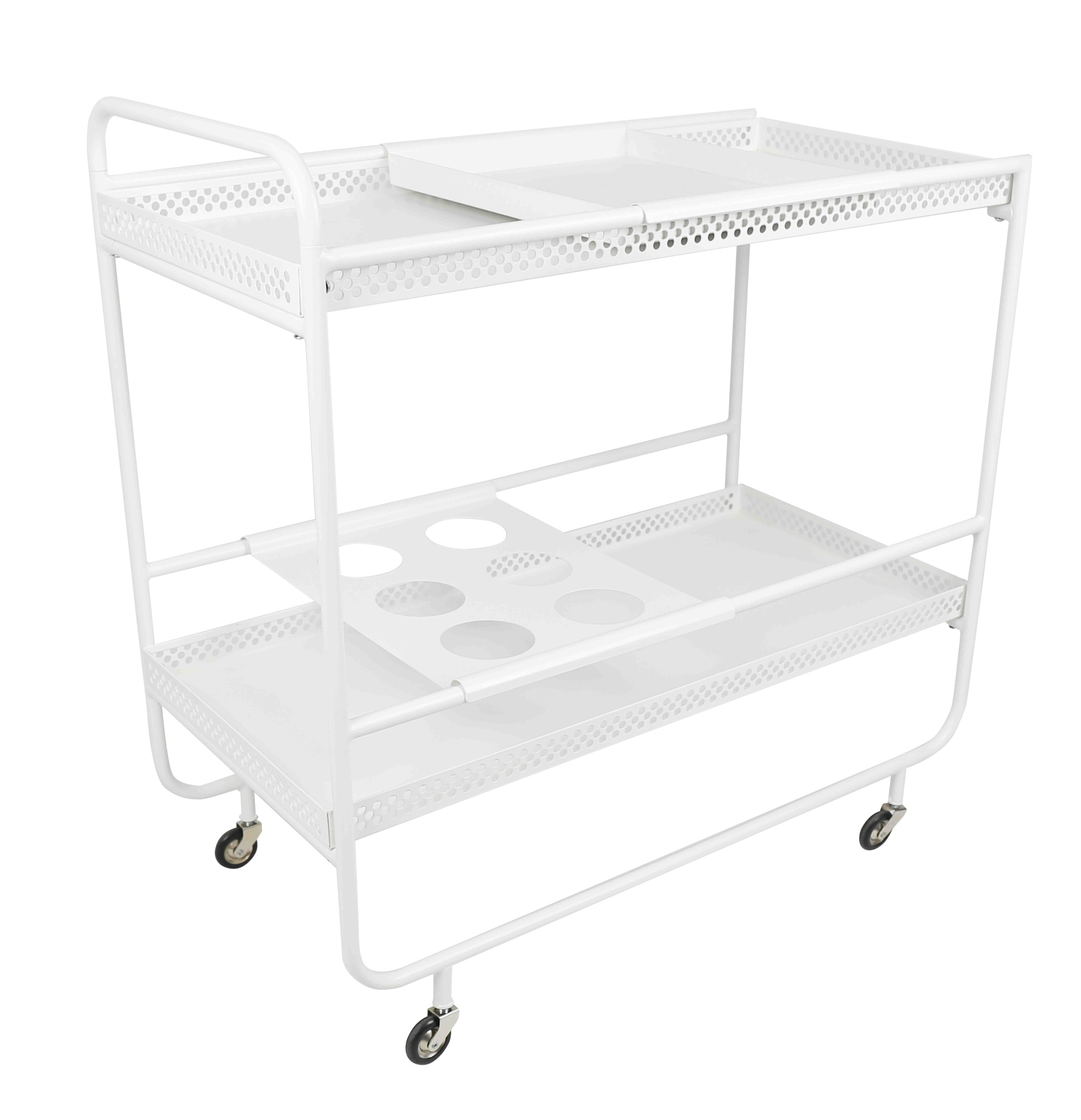 Smilla wei�er Servierwagen mit Flaschenhalter