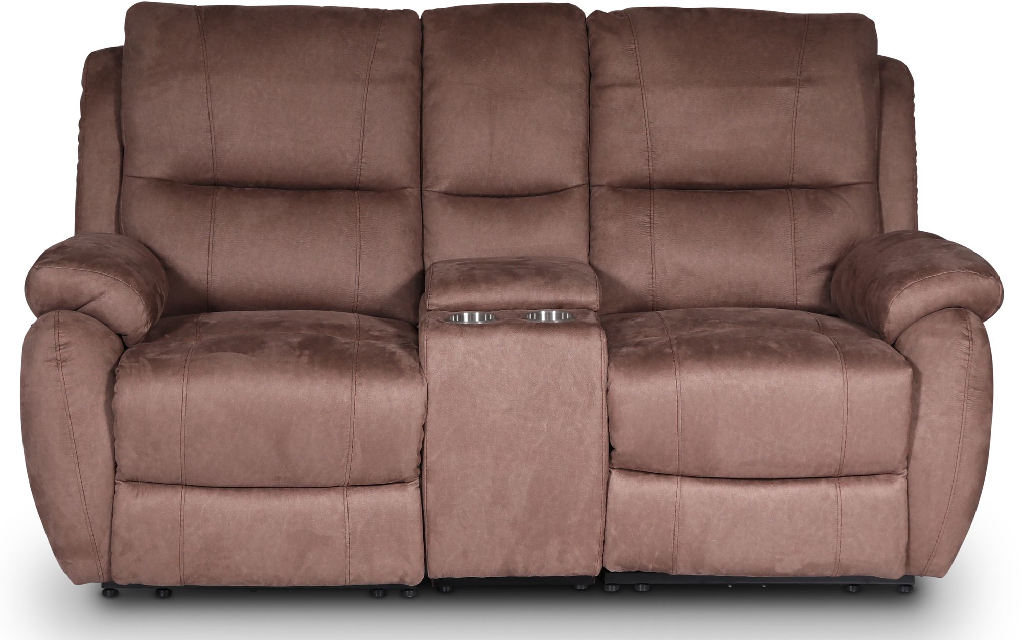 Enjoy Hollywood Cinema Sofa - 2-Sitzer-Liegestuhl (elektrisch) aus braunem Mikrofaserstoff