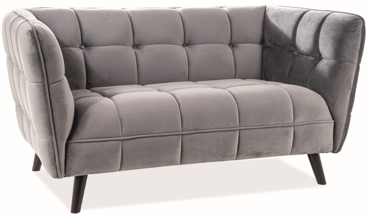 Renae 2-Sitzer-Sofa - Grauer Samt