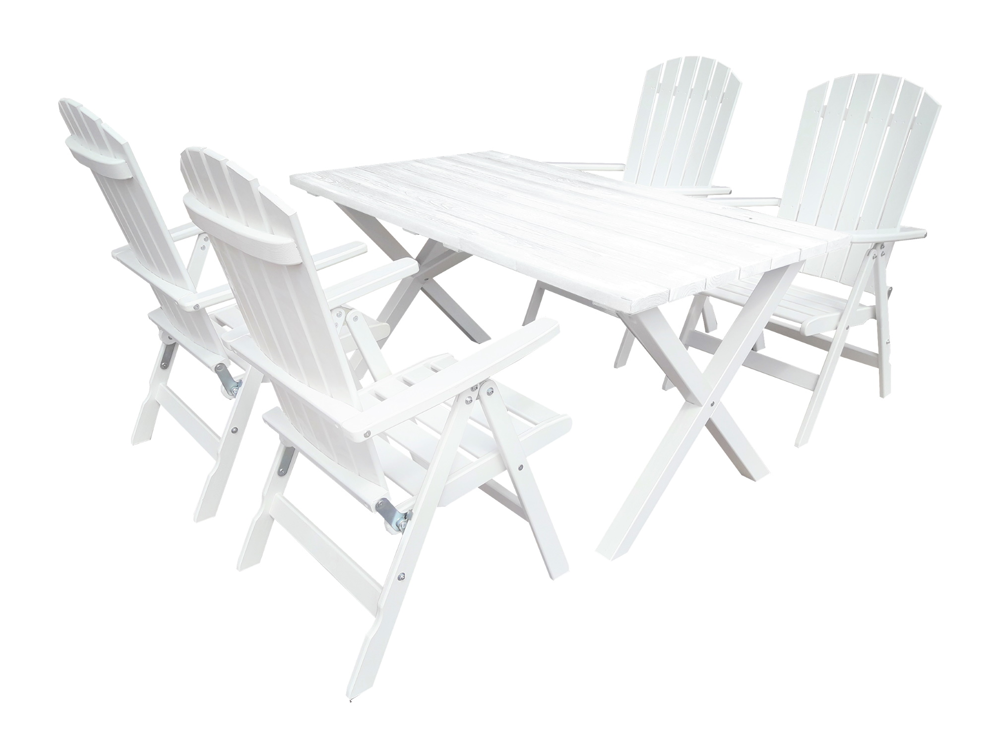 Essgruppe Kungshamn: Tisch mit 4 Positionsst�hlen