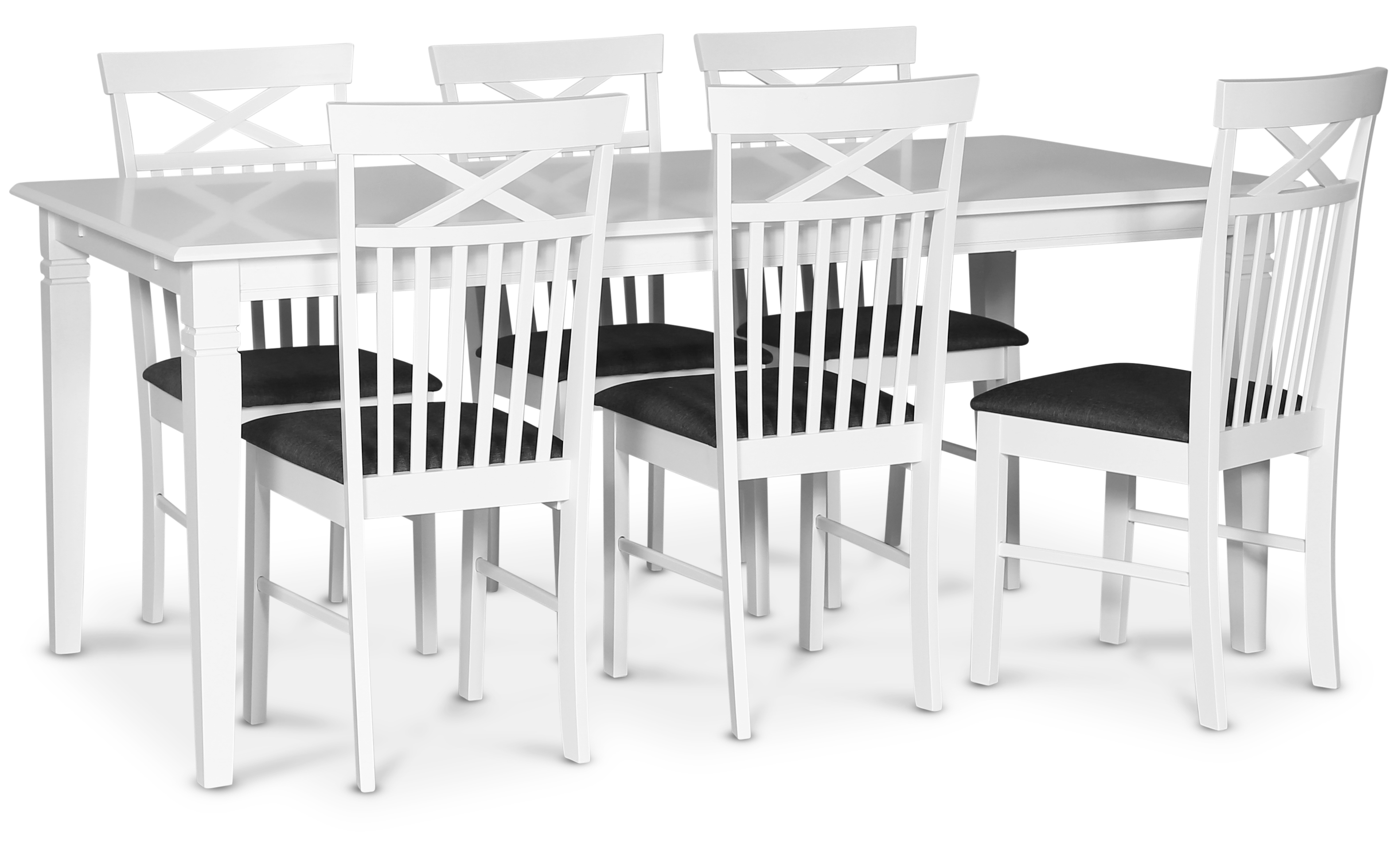 Lebensmittelgruppe Sandhamn; 180x95 cm Tisch mit 6 Sofiero Esszimmerst�hlen