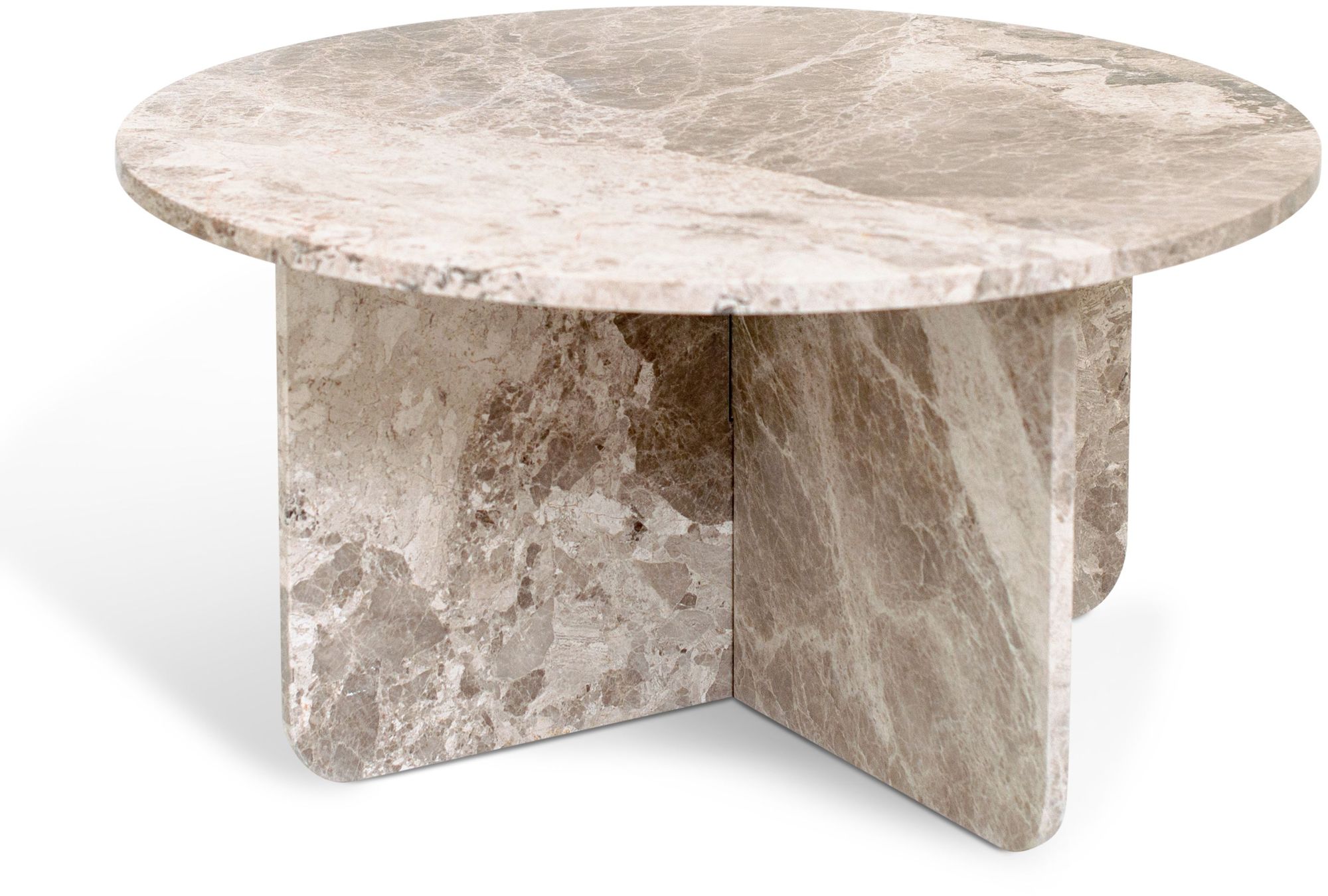 Level runder Marmor-Couchtisch �85 cm - Graubeige