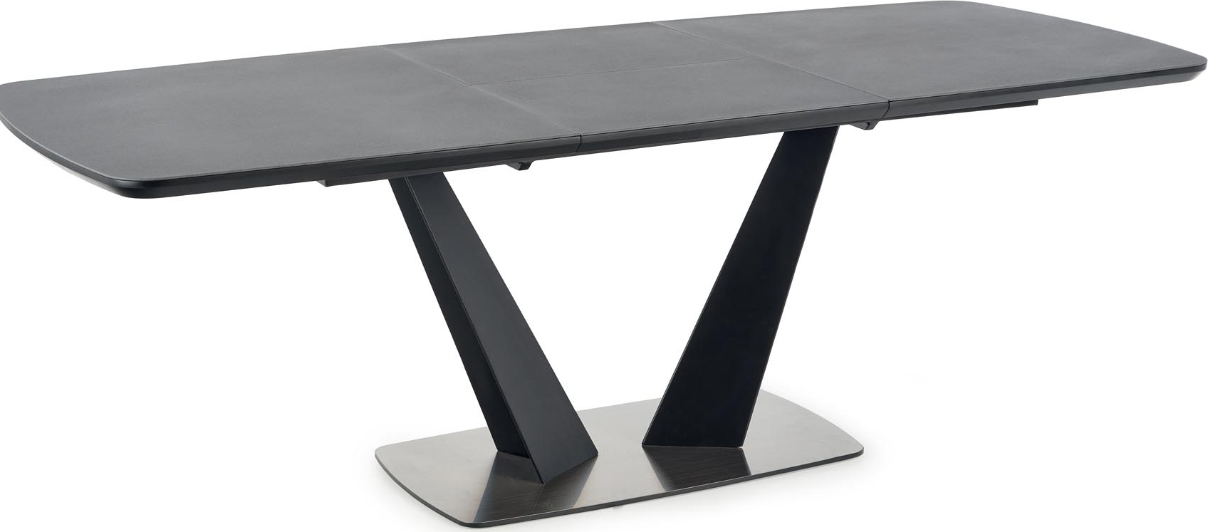 Post Esstisch 160-220 cm - Dunkelgrau/Schwarz Post Esstisch 160-220 cm - Dunkelgrau/Schwarz