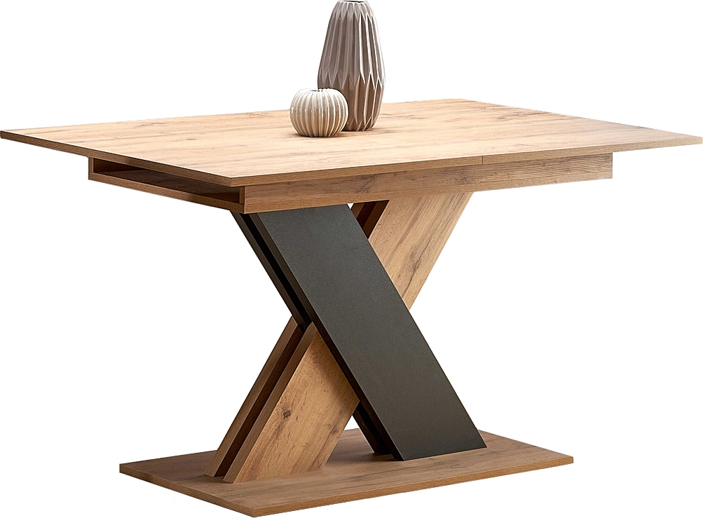 River Esstisch 130-175 cm - Wotan Eiche/schwarz