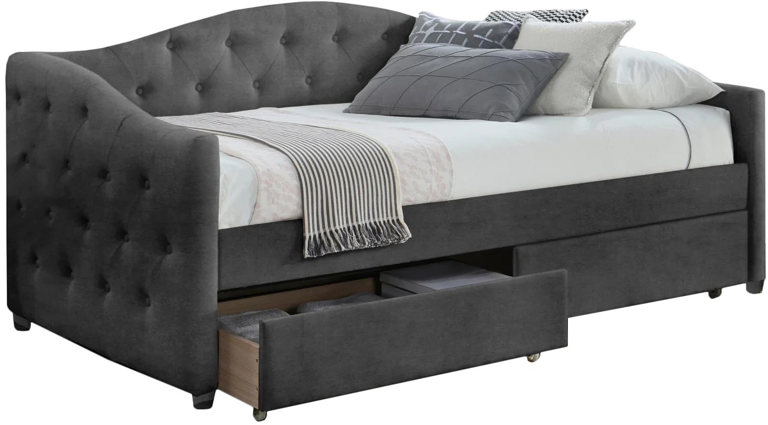 Mahalo Bettrahmen 90x200 cm - Grau