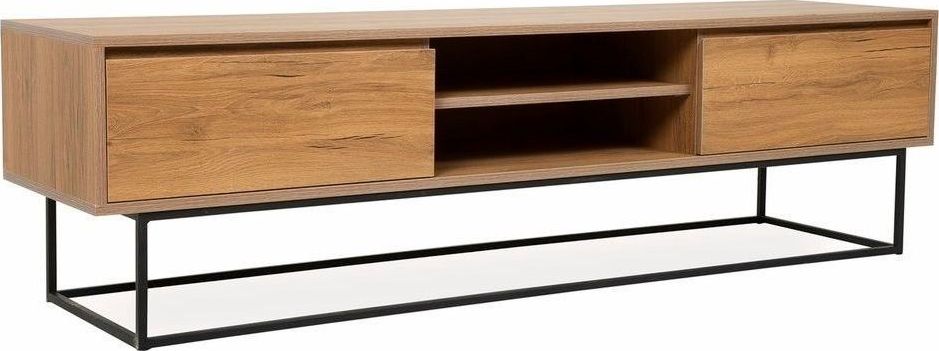 Laxus Medienbank 180 cm - Nussbaum/schwarz