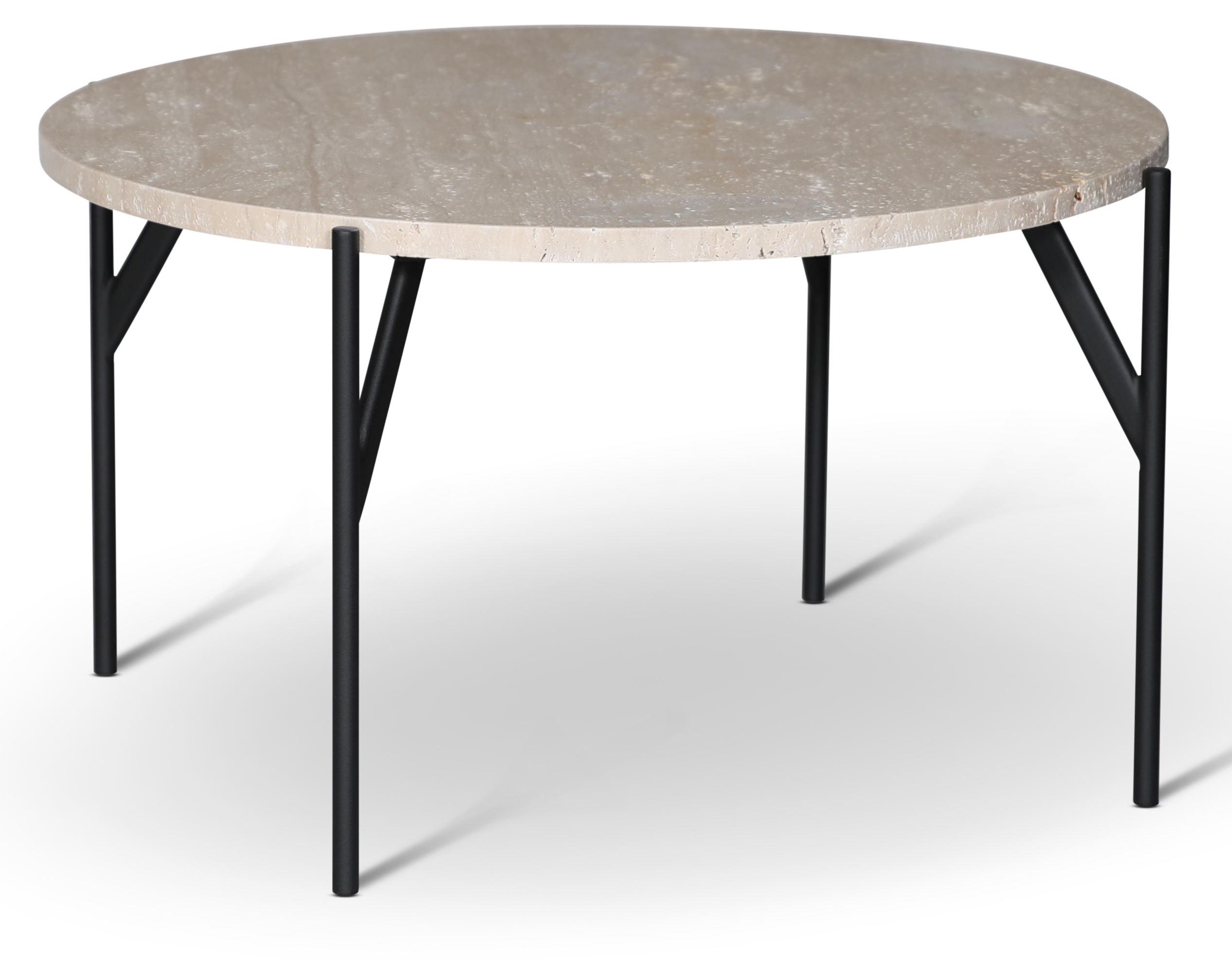 Couchtisch beige Steinplatte 85 cm