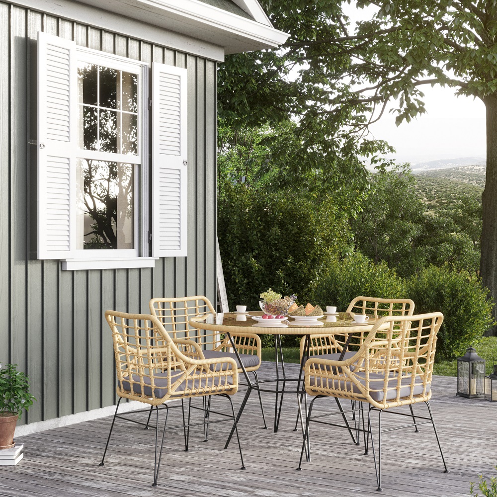 Skutsk�r komplette Outdoor-Gruppe aus synthetischem Rattan