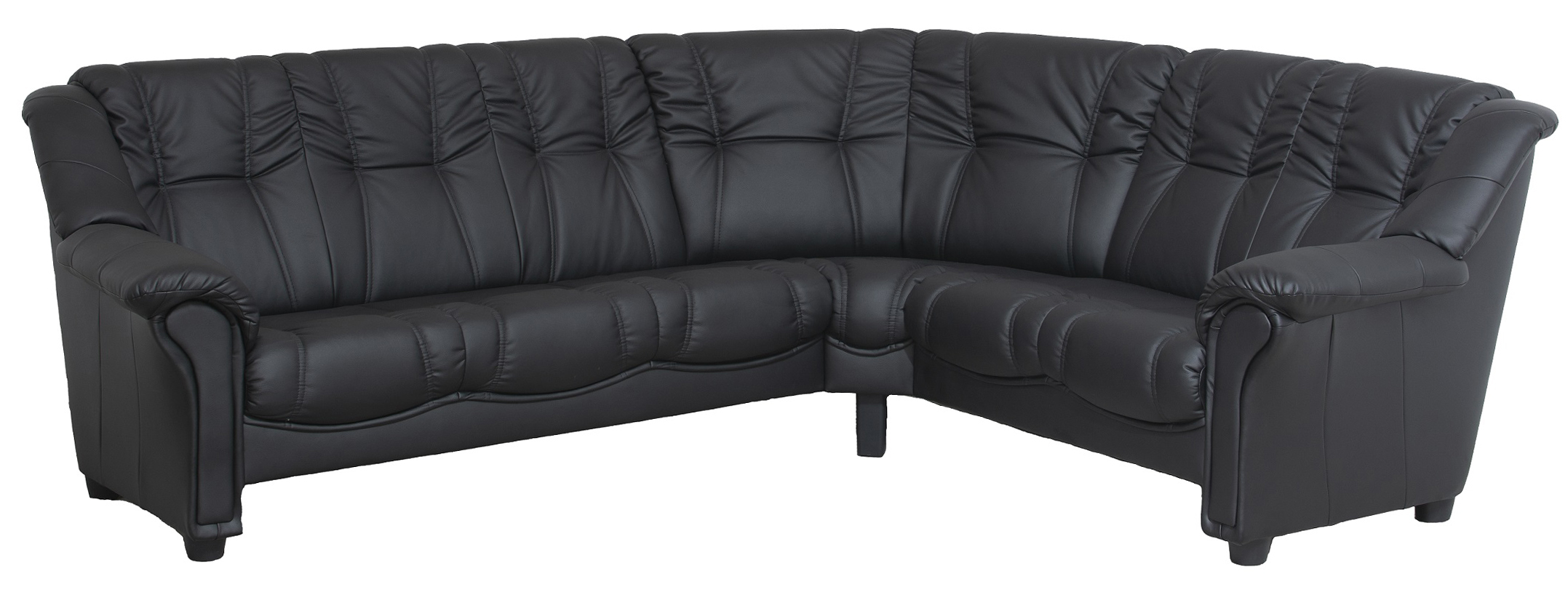 Ecksofa 5-Sitzer schwarz PU - Rome