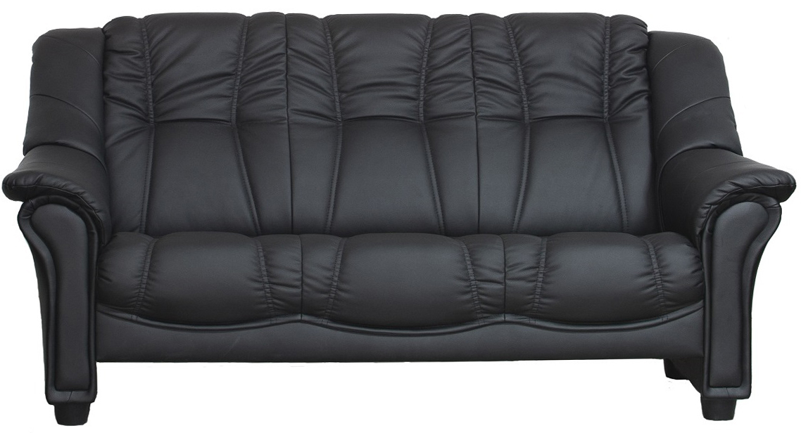 Sofa 3-Sitzer schwarz PU - Rome