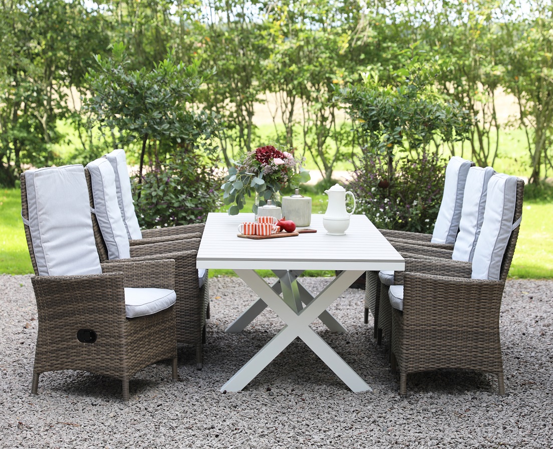 Lysekil Outdoor-Gruppentisch mit 6 Klappst�hlen