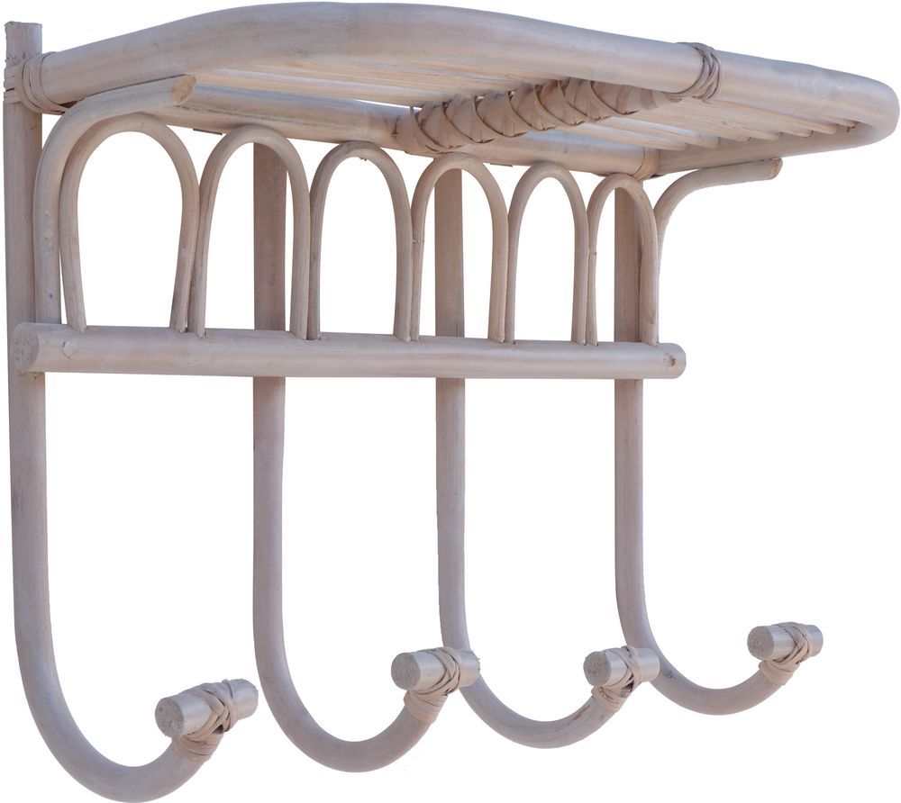 Fammy-Hutregal aus Rattan - Whitewash
