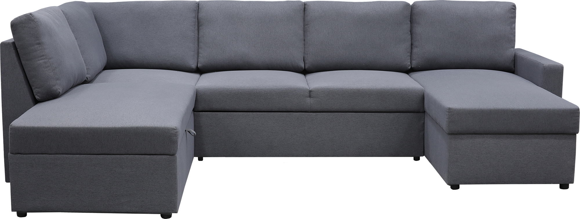 Dream Schlafsofa mit Stauraum (U-Sofa) links - Dunkelgrau (Stoff) + Textilpflege f�r M�bel