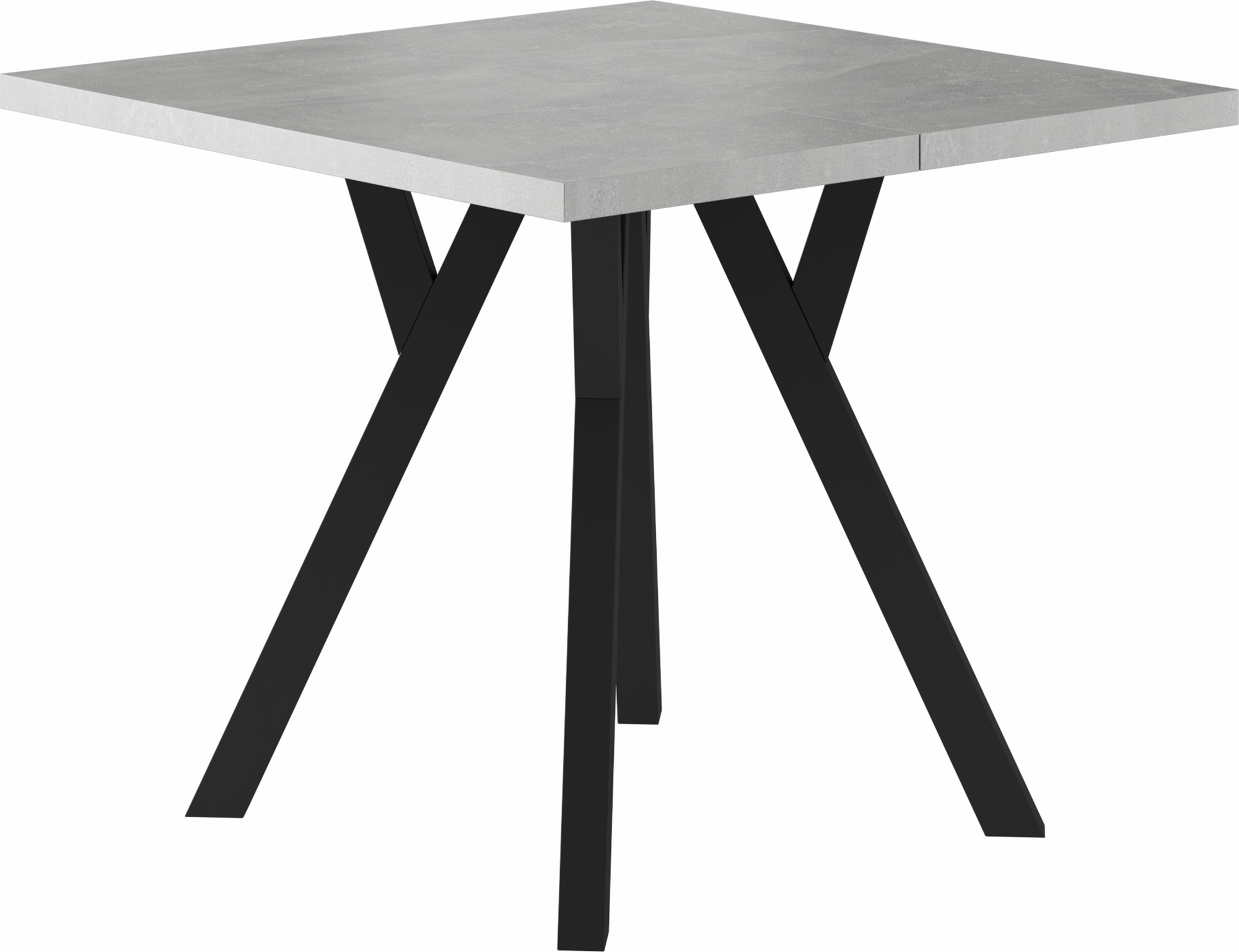 Merlin ausziehbarer quadratischer Esstisch 90x90-240 cm - Beton/Schwarz Merlin ausziehbarer quadratischer Esstisch 90x90-240 cm - Beton/Schwarz