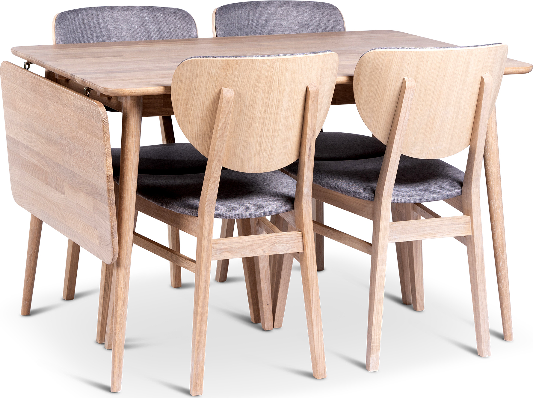 Odense Esstisch 120-160x80 cm mit 4 Fårö-Stühlen Odense Esstisch 120-160x80 cm mit 4 Fårö-Stühlen