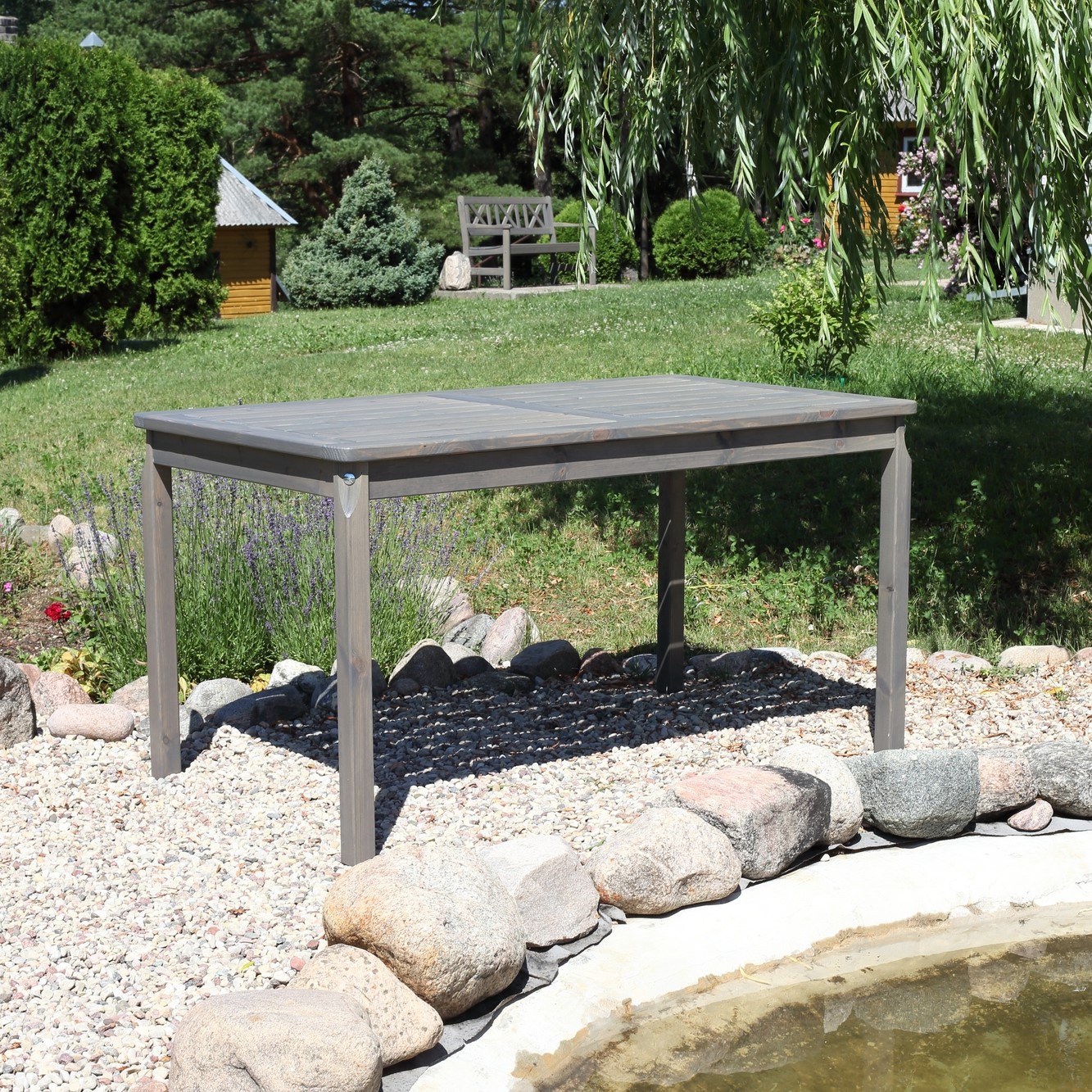 Bolln�s Esstisch 135 cm - Grau + Textilpflege f�r M�bel