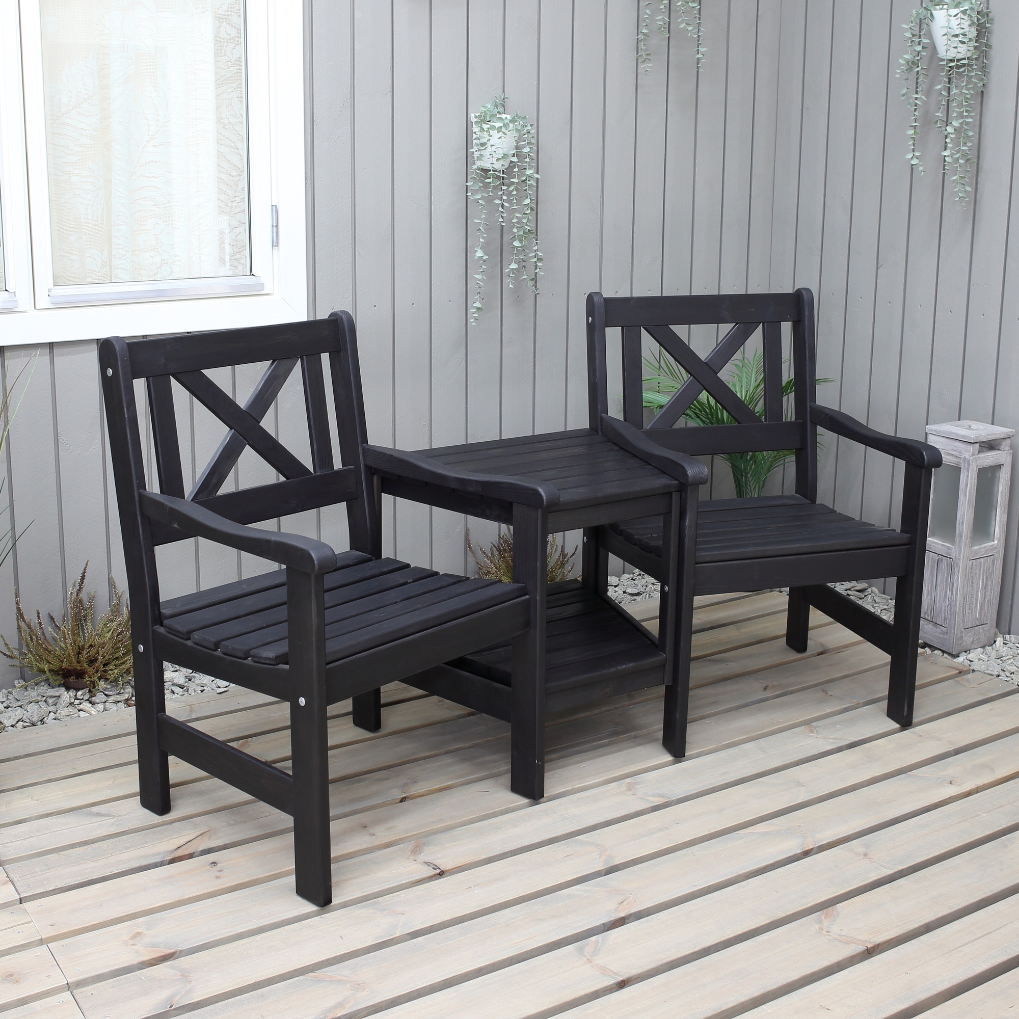 Europa Gartenmöbel - Loveseat - Schwarz Europa Gartenmöbel - Loveseat - Schwarz