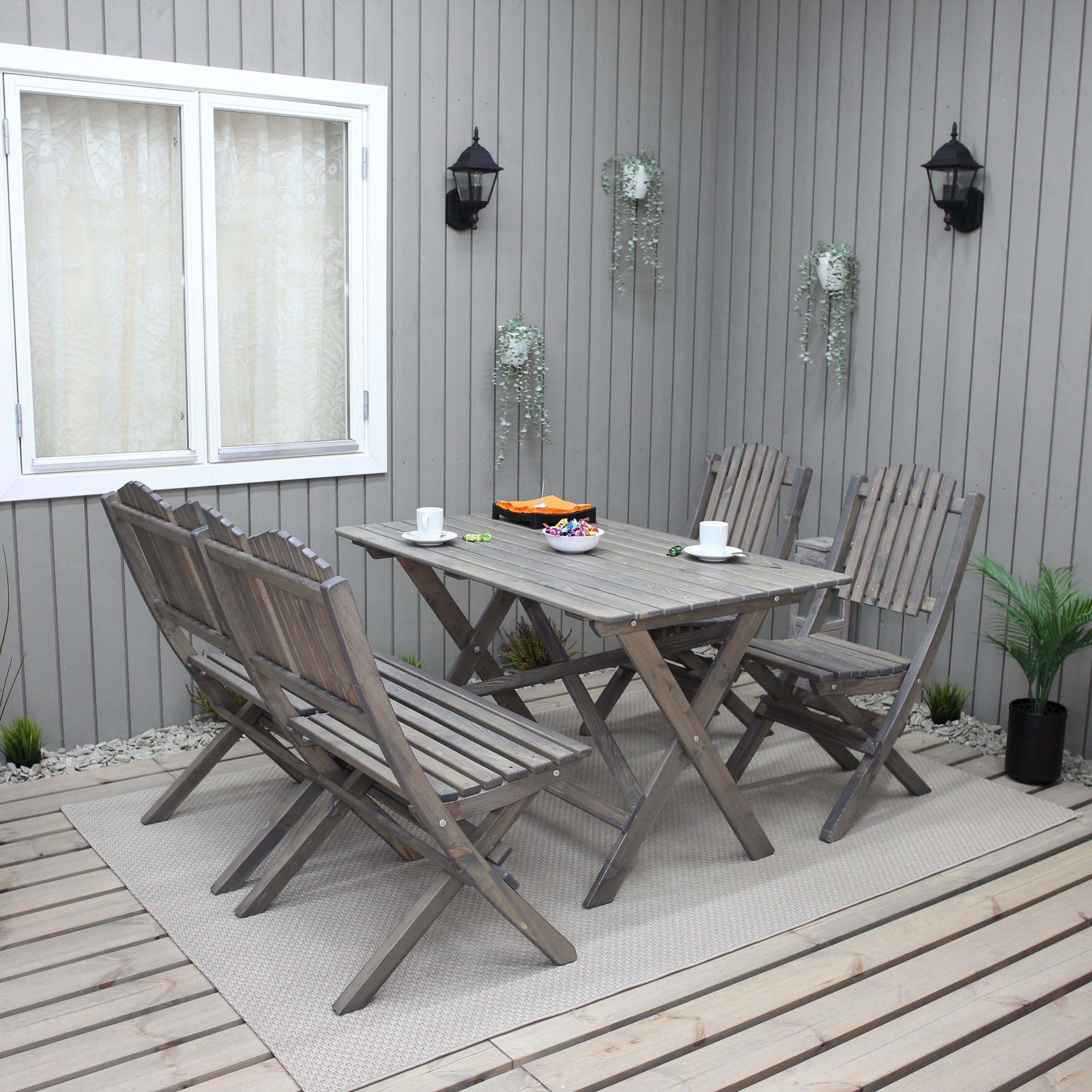 Hav�ng Essgruppe (Sofa mit 2 St�hlen und Tisch) - Grau