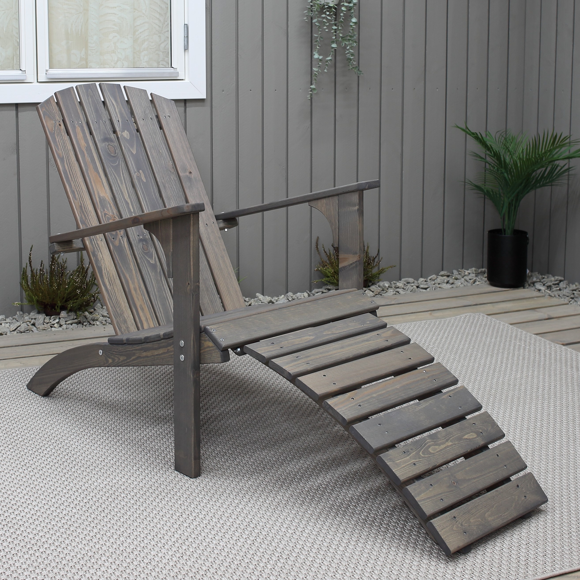 Kungshamn Liegestuhl mit Fu�st�tze - Grau