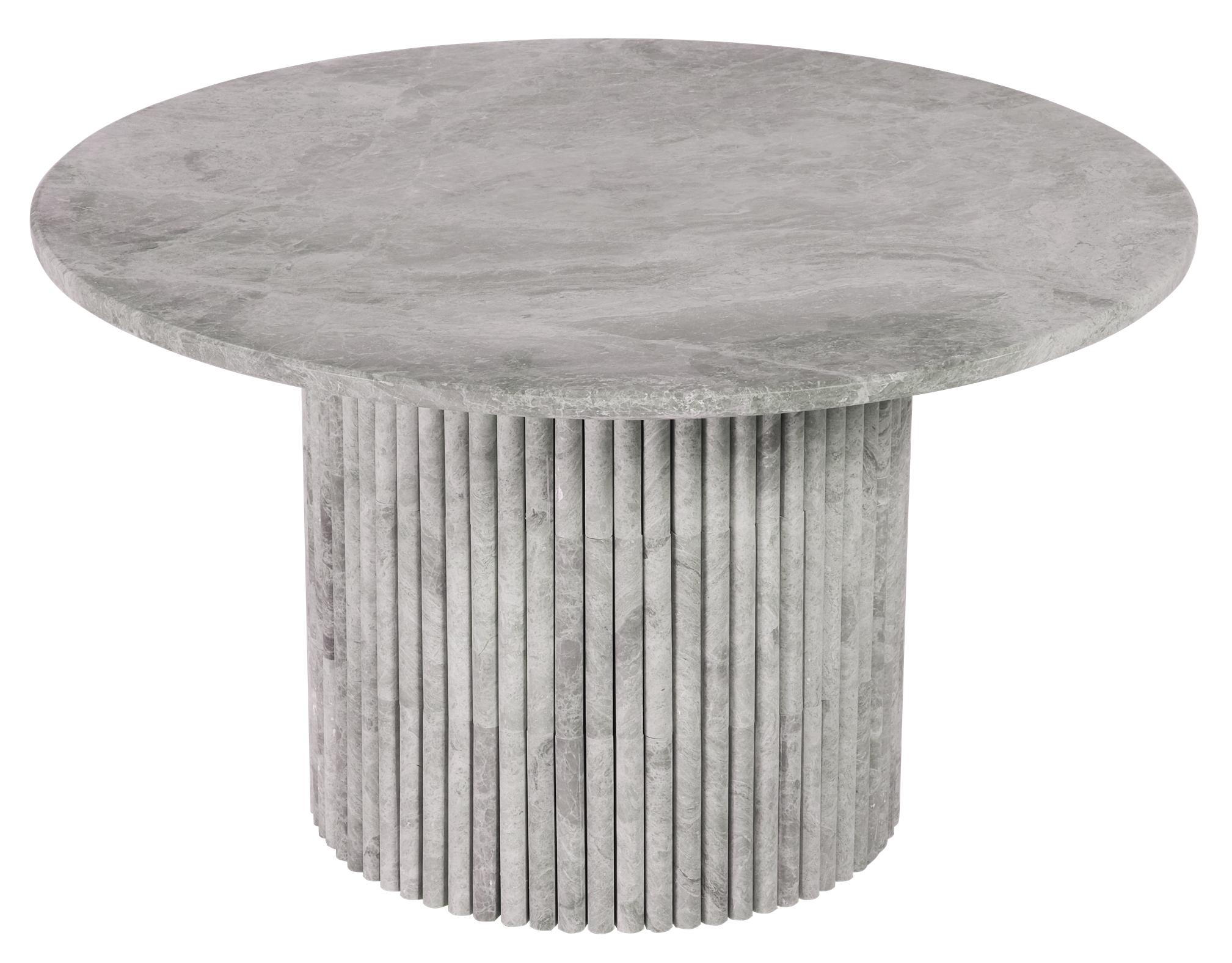 Bergon runder Couchtisch aus Marmorstein Ø85 cm beigegrauer Marmor Bergon runder Couchtisch aus Marmorstein Ø85 cm beigegrauer Marmor