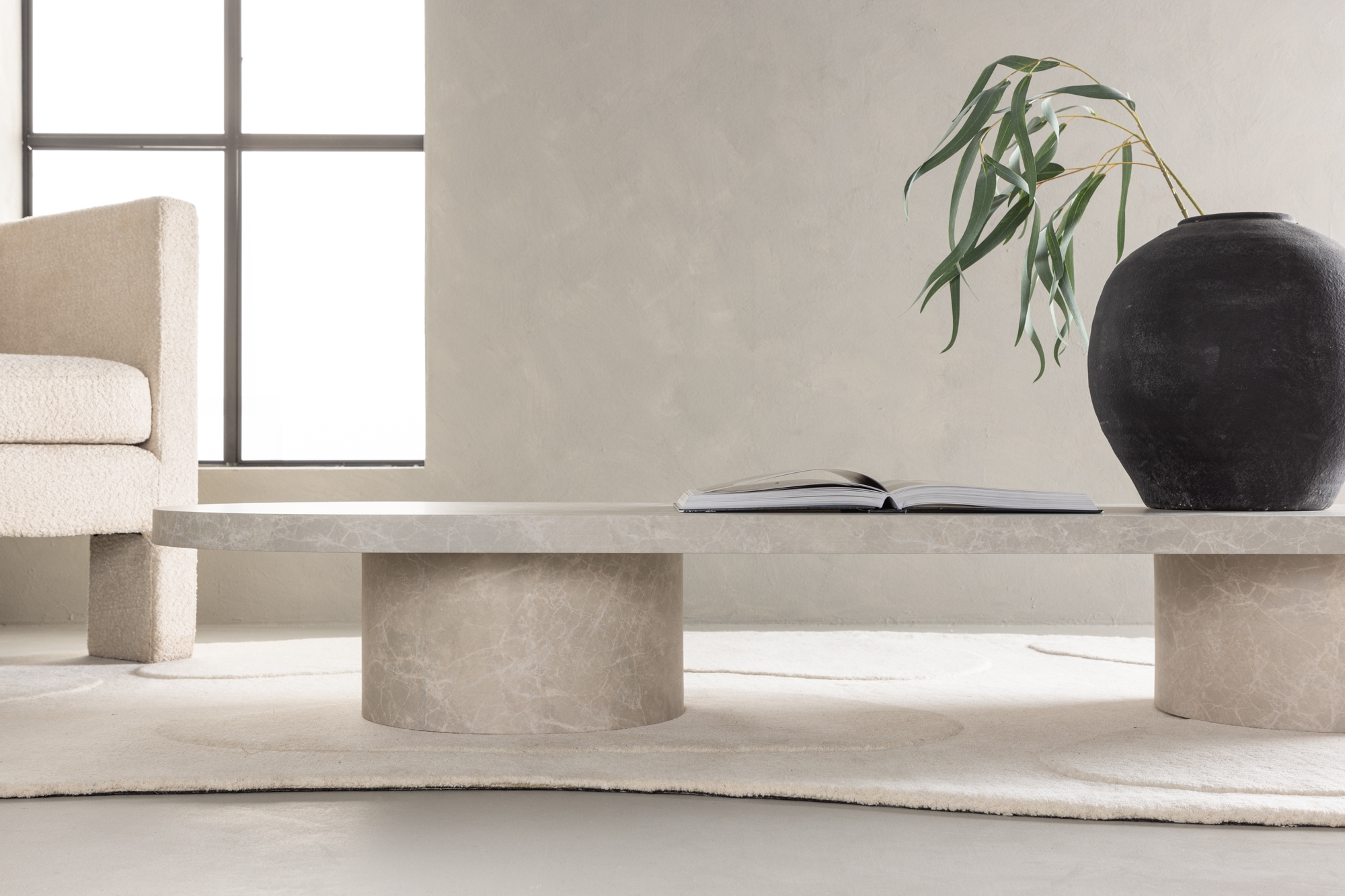 Couchtisch Narvik 190 cm - Beige + M�belf��e