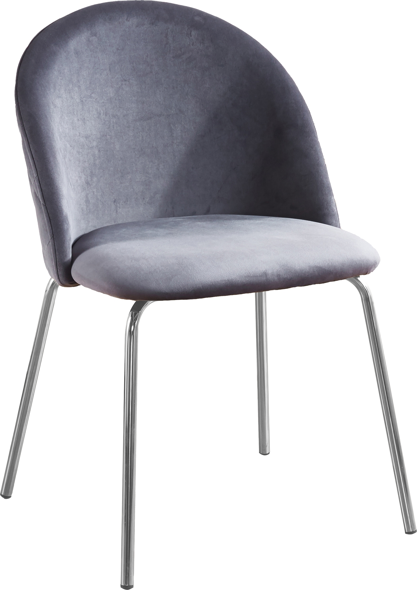Plaza Velvet Stuhl - Grau/Chrom