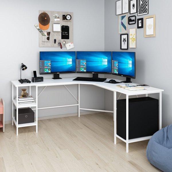 Power-Eckschreibtisch 180 x 60 cm - Weiß Power-Eckschreibtisch 180 x 60 cm - Weiß