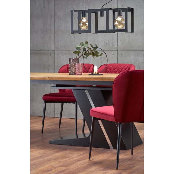 Becca Esstisch 160-220 cm - Eiche/schwarz Becca Esstisch 160-220 cm - Eiche/schwarz