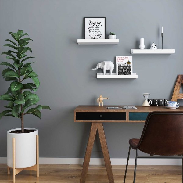 Suwon Wandregal 38 cm, 3er-Pack - Wei