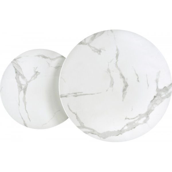 Verado Couchtisch 60/80 cm - Weier Marmor