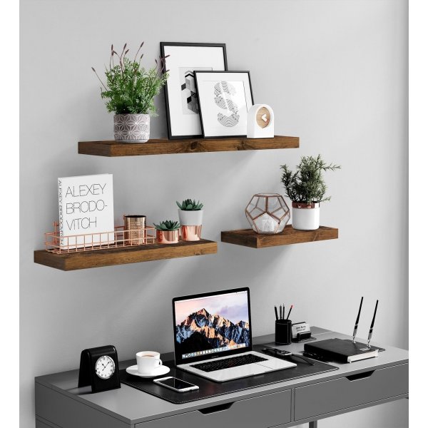 Sussex Wandregal 80 x 20 cm - Braun