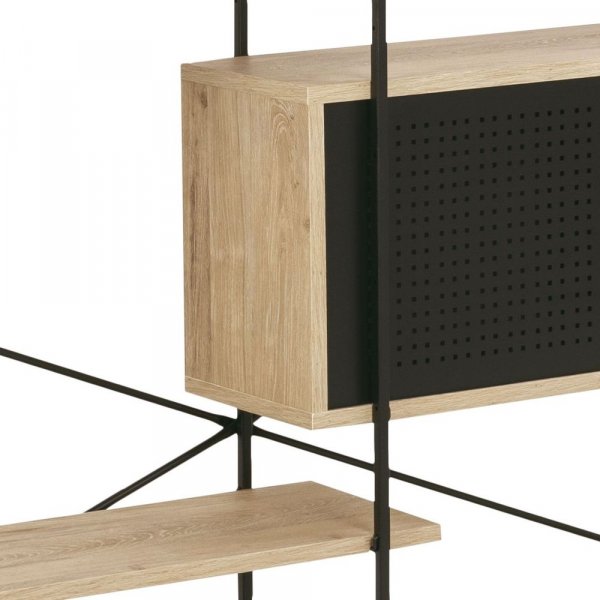 Angus Bcherregal - Schwarz/Eiche