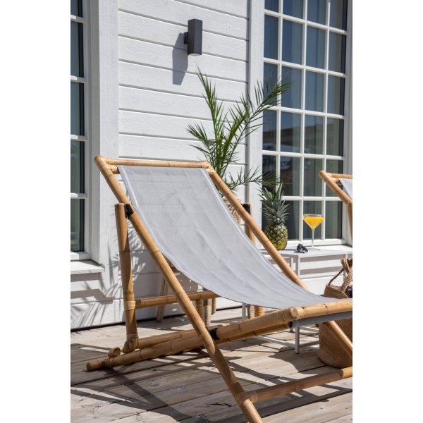 Sonnenliege aus Rohrgeflecht - Grau/Natur Sonnenliege aus Rohrgeflecht - Grau/Natur