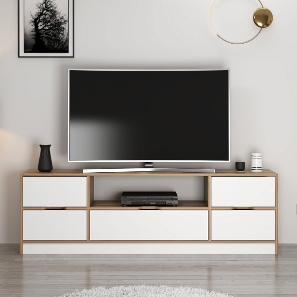 Elina TV-Stnder - Wei/Braun