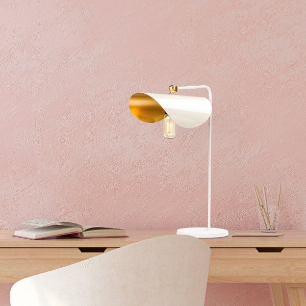 Sivani Tischlampe 4 - Wei�/Gold