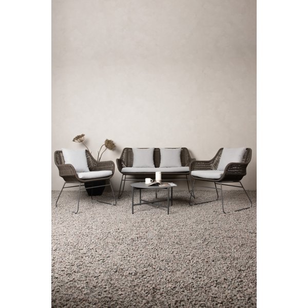 Sofagruppe Davao - Dunkelgrau/Braun