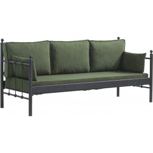 Lalas 3-Sitzer Outdoor-Sofa - Schwarz/Grn + Fleckentferner fr Mbel