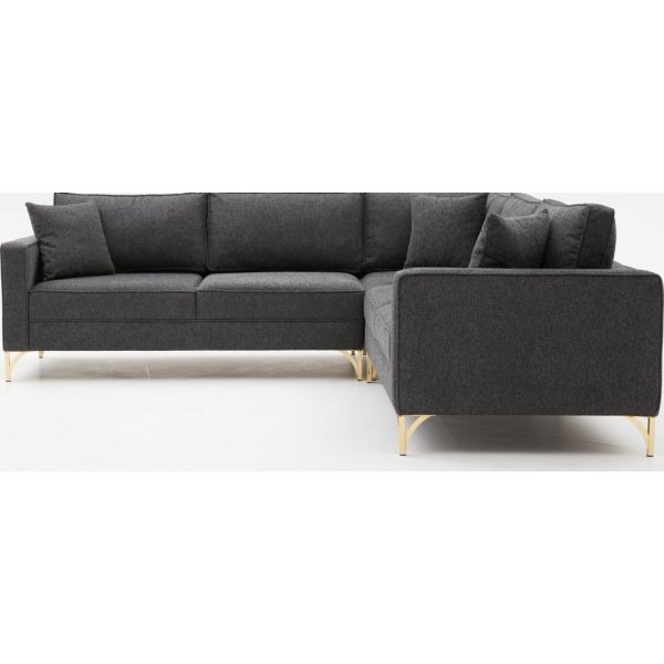Berliner Ecksofa - Anthrazit/Gold