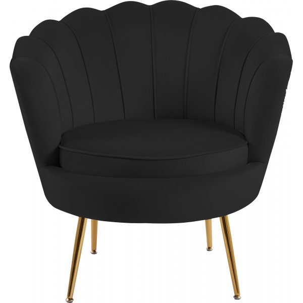 Sessel schwarzer Samt goldene Beine - Kingsley Sessel schwarzer Samt goldene Beine - Kingsley