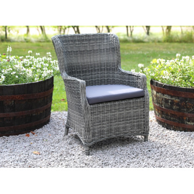 Jacksonville Sessel aus knstlichem Rattan - Grau + Mbelpflegeset fr Textilien