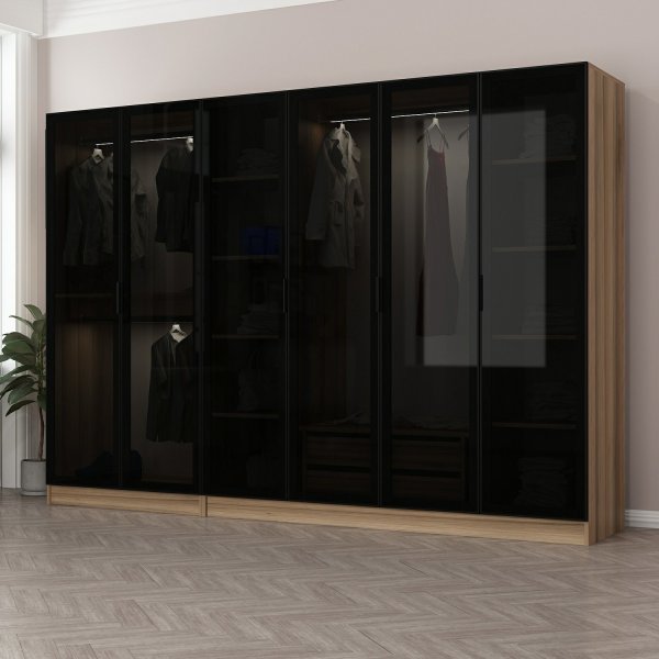 Cavolo Kleiderschrank 270x52x210 cm, Variante A - Braun