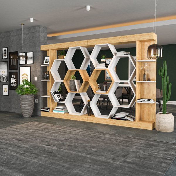 Sueno B�cherregal - Wei�/Eiche