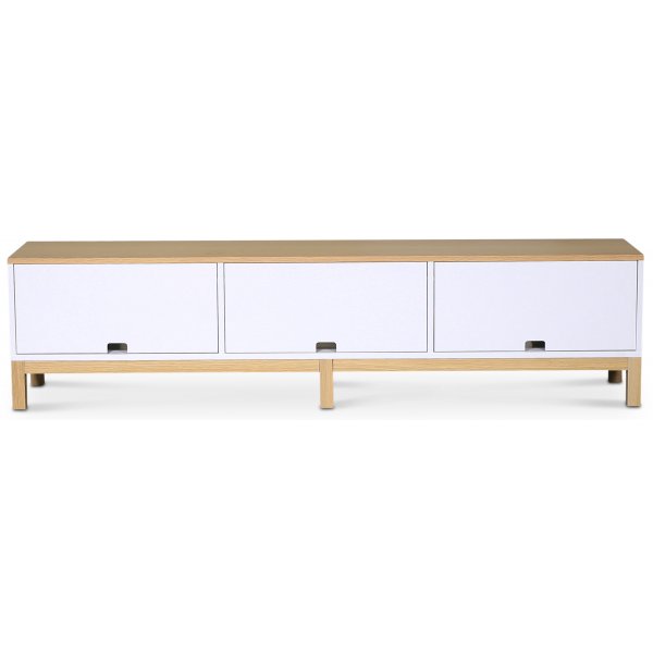 Alvaret Medienbank 188 cm - Eiche gelt / Wei