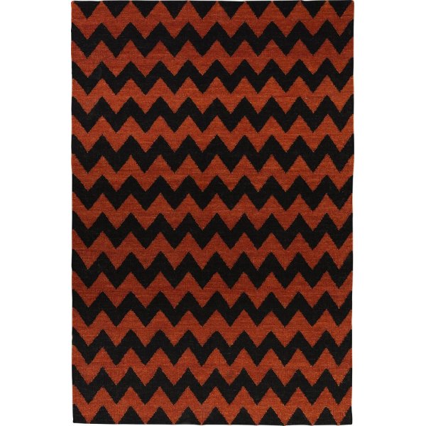 Kelim-Teppich Fresno - Schwarz - Rost-XX cm