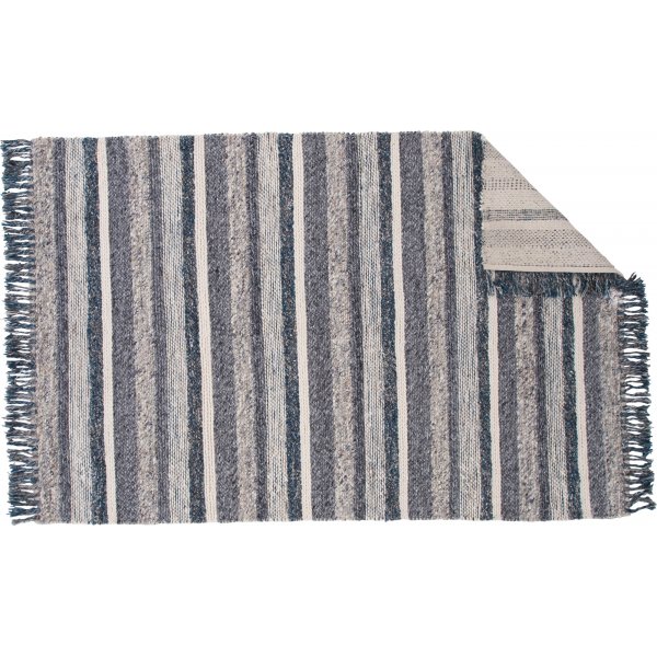 Wollteppich Teg - Marineblau/Grau Wollteppich Teg - Marineblau/Grau